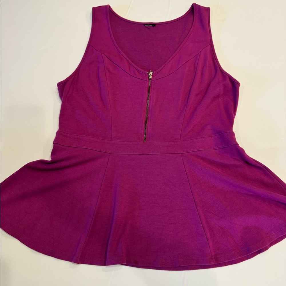 COPY - Torrid size 2,plus size peplum zip tank style sleeveless top, jewel tone…